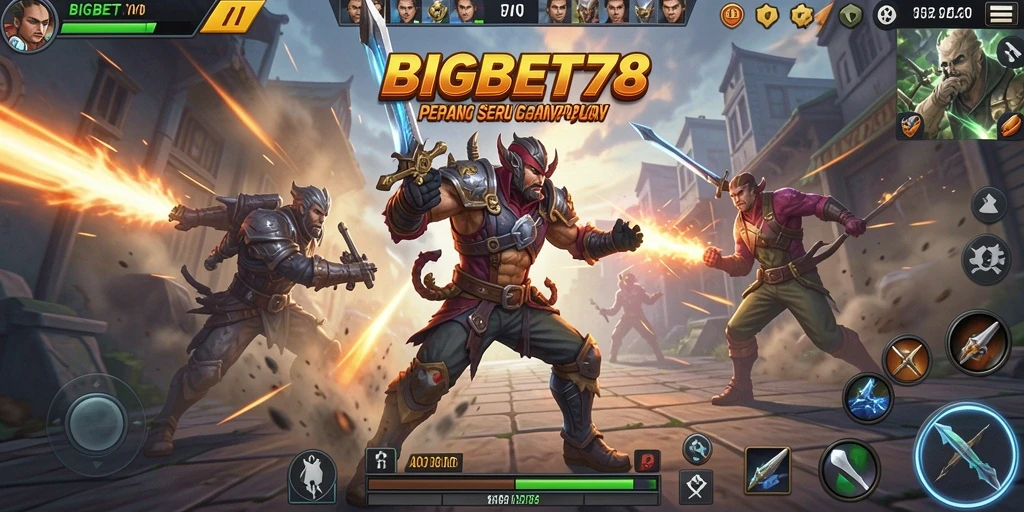 Tangkapan layar gameplay BIGBET78 menampilkan aksi seru di medan perang.