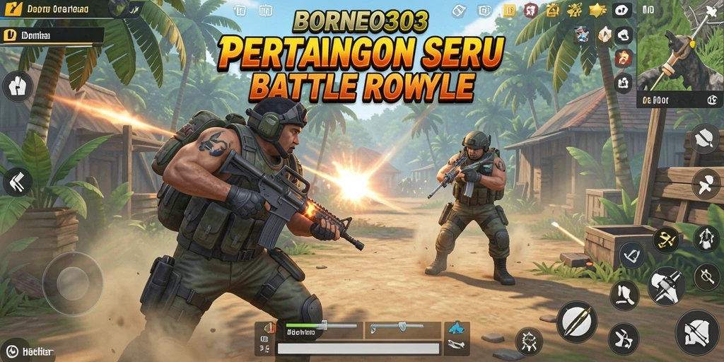 Gameplay seru dan intens di BORNEO303 Battle Royale.