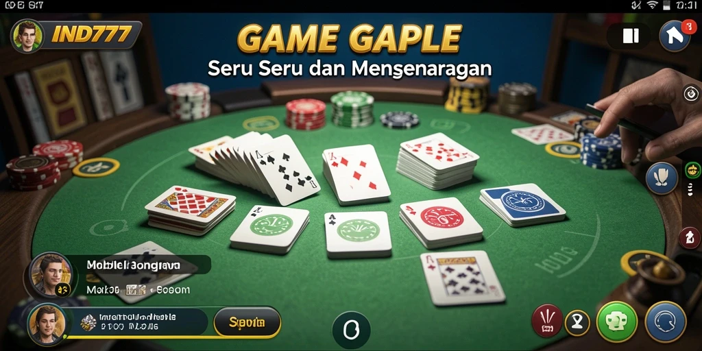 Tampilan menarik dari gameplay Gaple IND777 yang seru.