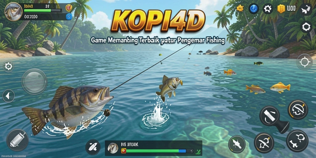 Tangkapan ikan yang mengesankan dalam gameplay KOPI4D.