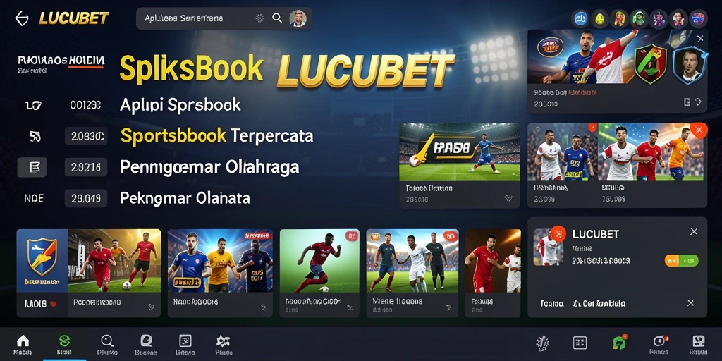Tampilan menarik dari aplikasi LUCUBET saat bermain Sportsbook.