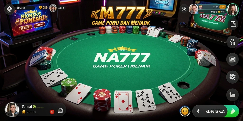 Screenshot utama menunjukkan gameplay Poker yang menarik dan mendebarkan.