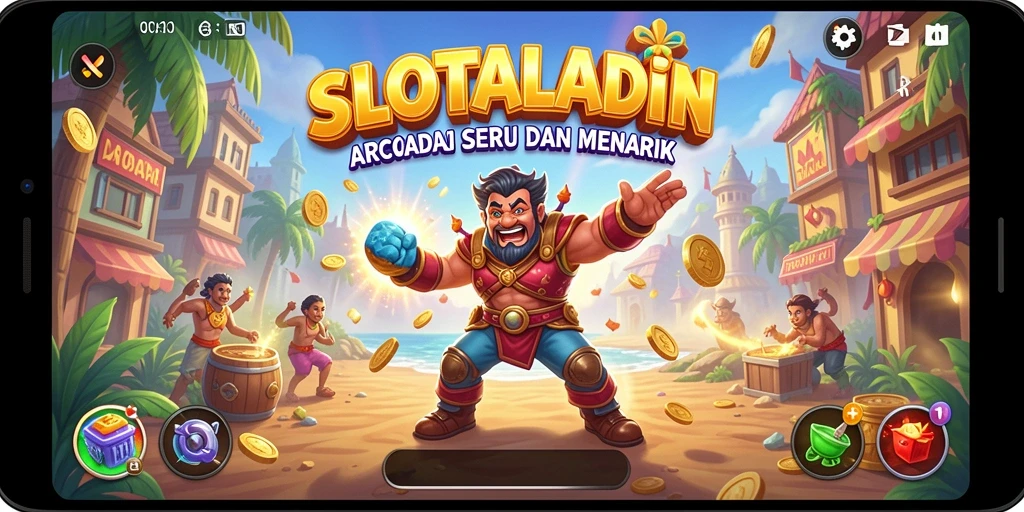 Tampilan gameplay SLOTALADIN yang menghibur dan penuh warna.