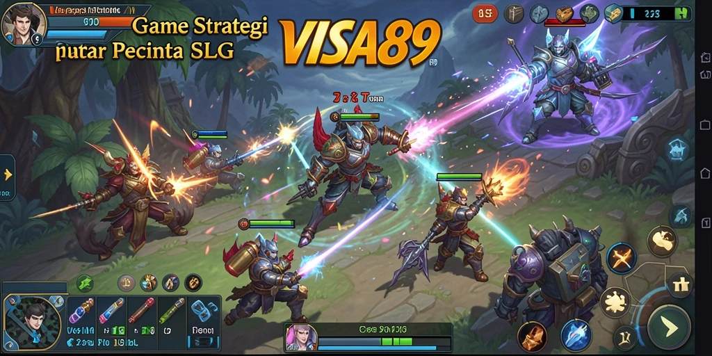 Tampilan gameplay dengan strategi yang mendalam dan interaksi pemain.