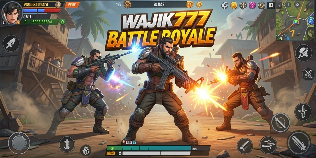 Tampilan seru gameplay Battle Royale WAJIK777 dengan aksi yang mendebarkan.