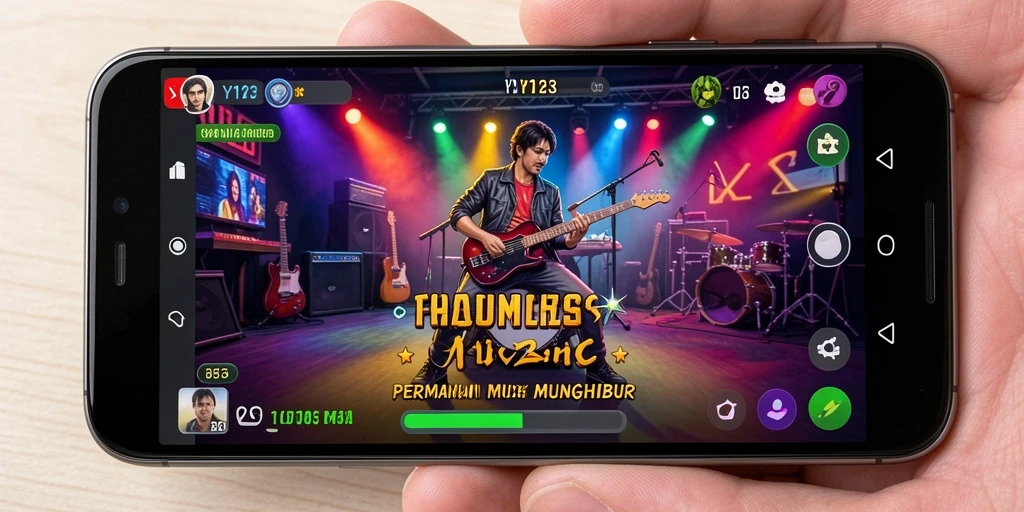 Screenshot gameplay YY123 menunjukkan pengalaman musik yang menyenangkan.